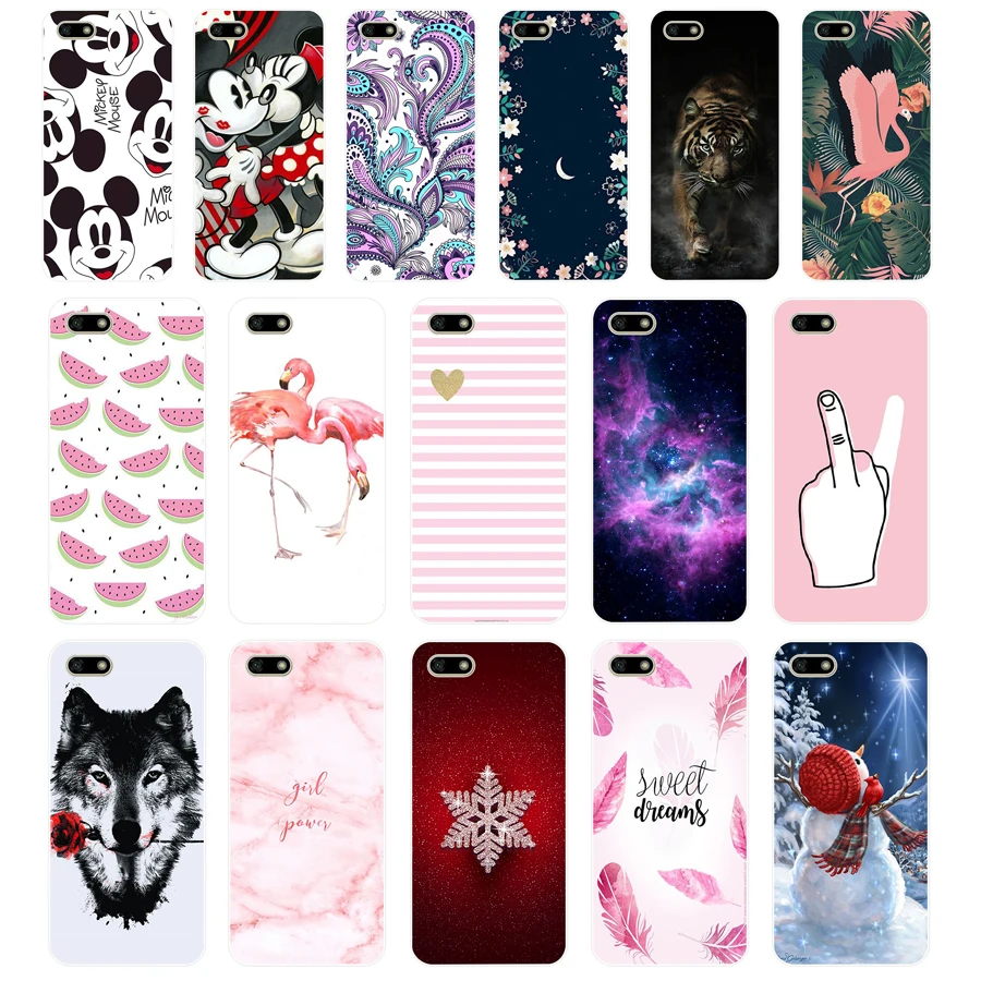 

D Silicone case For 5.45" inch Huawei Y5 2018 PRIME case Soft back cover Phone Case for on Huawei Y5 2018 case Coque bumper bags