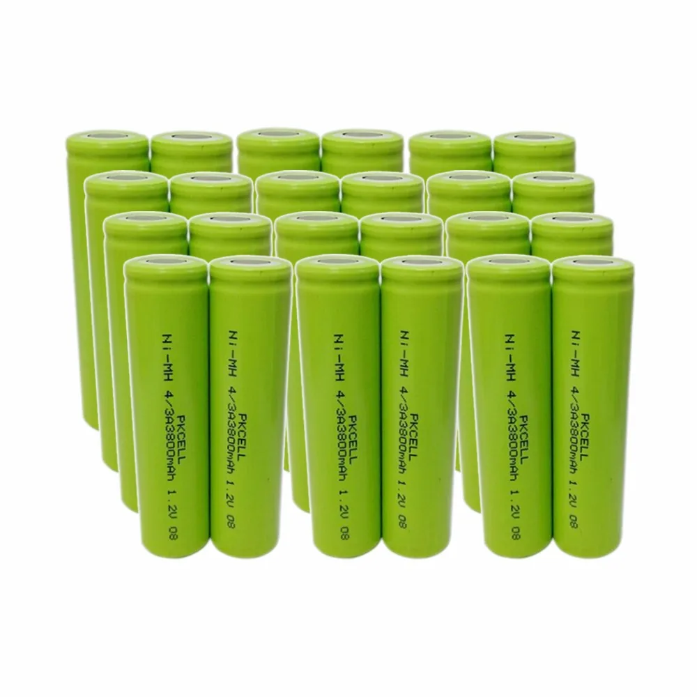 

30PCS PKCELL 4/3A 1.2V 3800mAh Rechargeable Battery 17670 18670 Ni-MH Battery For Soldering Flat Top