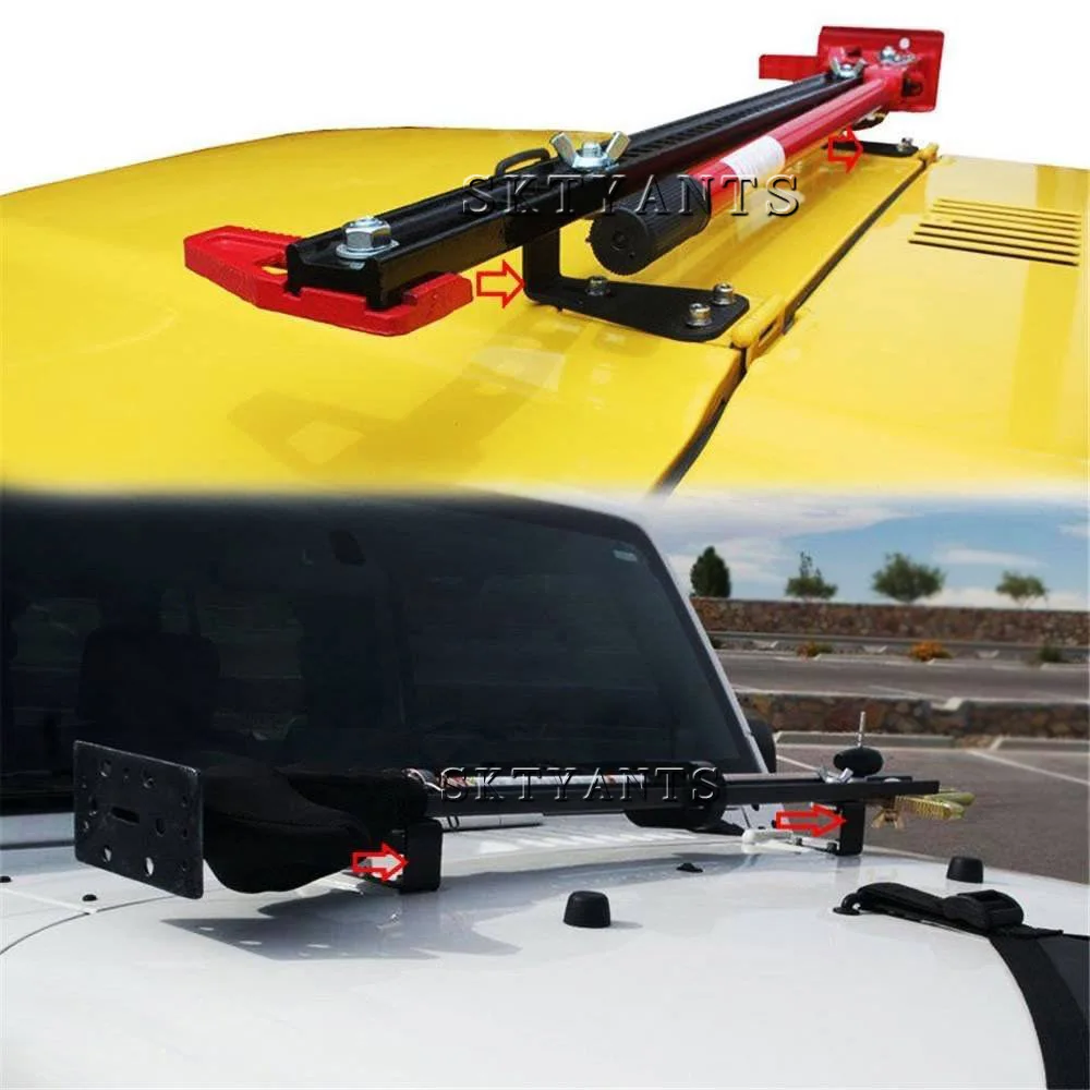 Hi-Lift Jack крепление капота кронштейн с замком подходит для Jeep Wrangler CJ 1944-1986/YJ 1987-1995/TJ 1997-2006-пара, черный