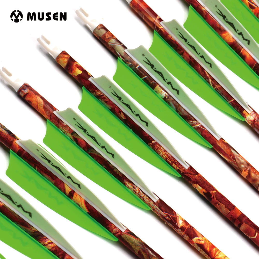 30" Spine 500 Carbon Arrows 6/12/24pcs OD7.8mm with Green White