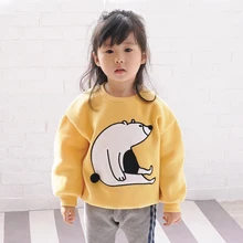 Family Matching Outfit Matching Mother Daughter Plus Velvet Fleece Winter Hoodies for Girls Cartoon Bear T-shirts Family sweater