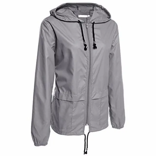 KLV Fashion Women Coat Outwear Women's Lightweight Rain Jacket Packable