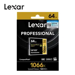 Оригинальный Lexar UDMA 7 CF карта 1066x64 ГБ 32 ГБ до 160 МБ/с./с. VPG-65 128 Compactflash карты памяти для Full HD/3D и 4 к видео