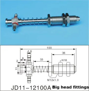 Аксессуары для роботов, фитинги с большой головкой, фитинги для пневматических вакуумных стаканчиков, фитинги для пневматических компонентов - Цвет: M12-11-L100A