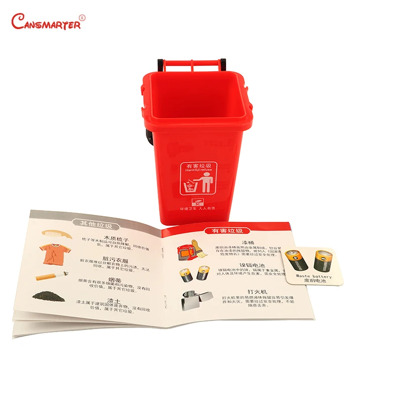  Garbage Sorting Toy Classified Trash Can Montessori 4 Sorting With tray Wooden Beech Children Pract - 33051269024