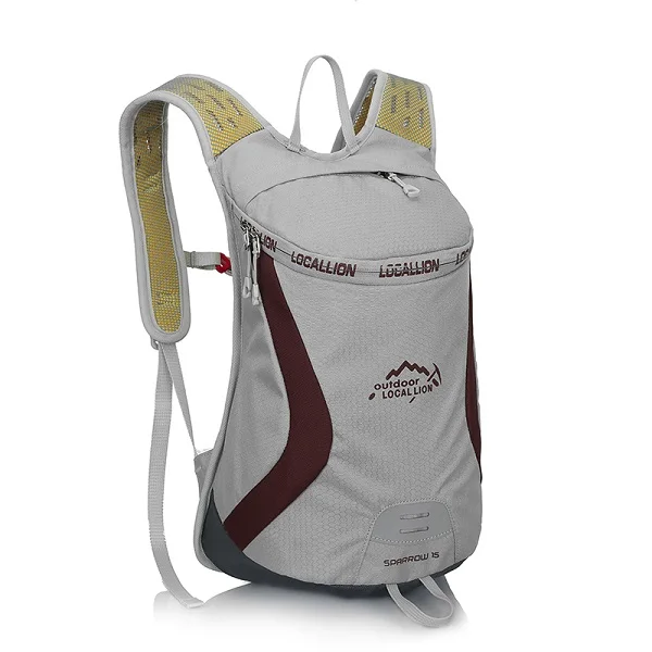 Новинка 15л походная сумка для воды дорожный горный велосипед Спорт бег на открытом воздухе походные рюкзаки - Цвет: Gray with Wine Red