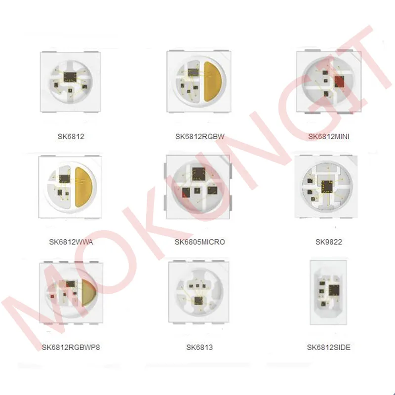 Встроенные Светодиодный ные чипы с интегральной схемой WS2812B SK6813 SK9822 SK6812 RGBW WWA SK6812P8