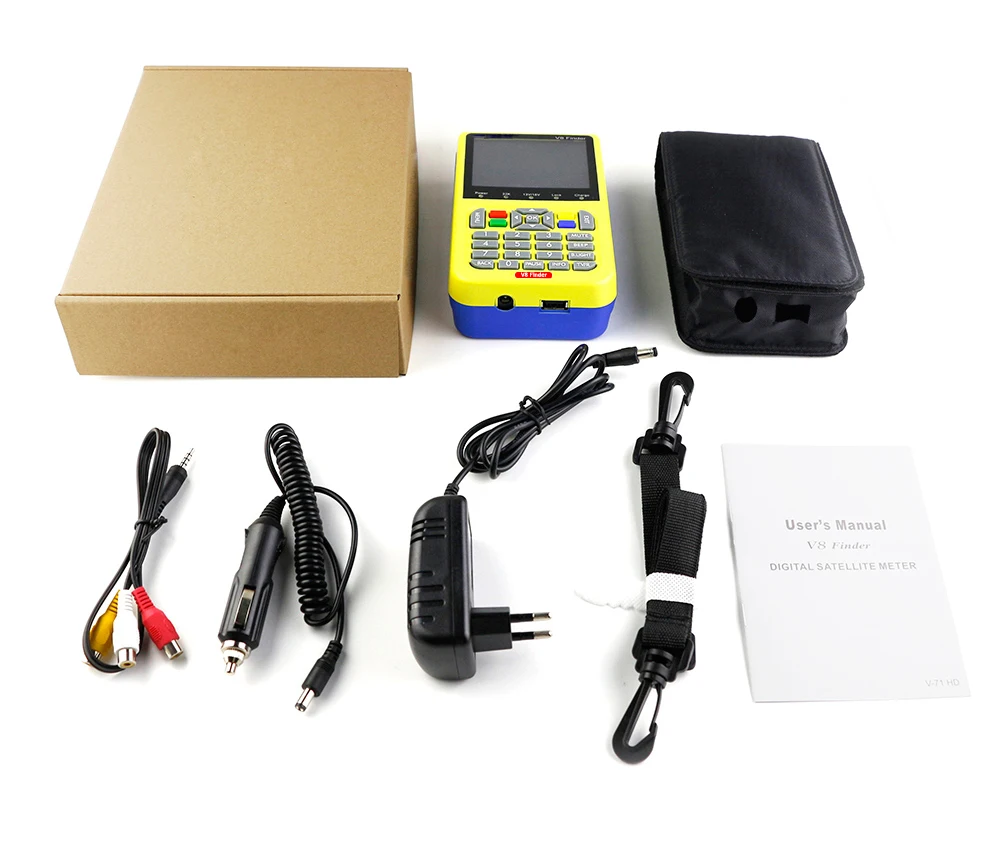 Спутниковый искатель измеритель сигнала V8 finder DVB-S/S2 HD сигнальный искатель метр с 3,5 дюймовым ЖК-экраном цифровой спутниковый искатель