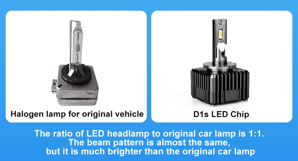 Высокая мощность 50 Вт 20000lm 6000k автомобильные светодиодный фары D1S D3S Замена автомобильных фар HID с чипами CSP объектив luces светодиодный para авто