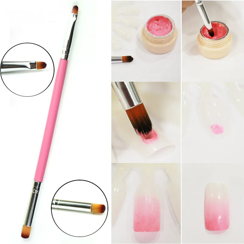 

YZWLE 1 Pcs New Dual-use Nail Art Brush / Nails Gel Polish Brush Gradual Color Blooming Nail Drawing Pen 01