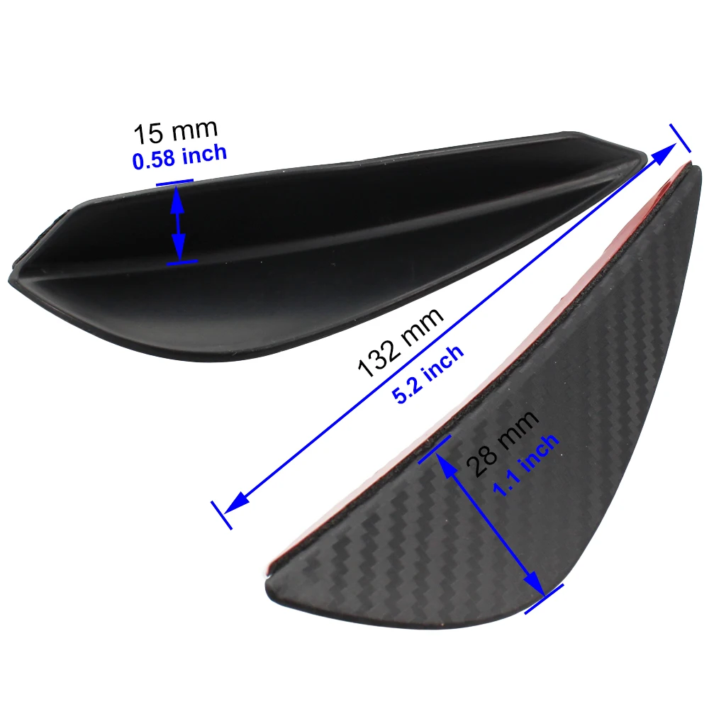 4Pcs Fiber Car Spoiler Canards Front Bumper fin for Kia Forte Ceed Stonic Stinger Rio Picanto Niro Soulster No3