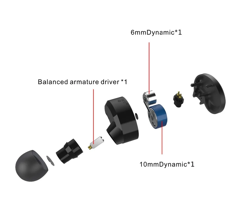 BQEYZ KB1 1BA + 2DD смешанные наушники HIFI bass беговые вкладыши 0 78 альтернативная
