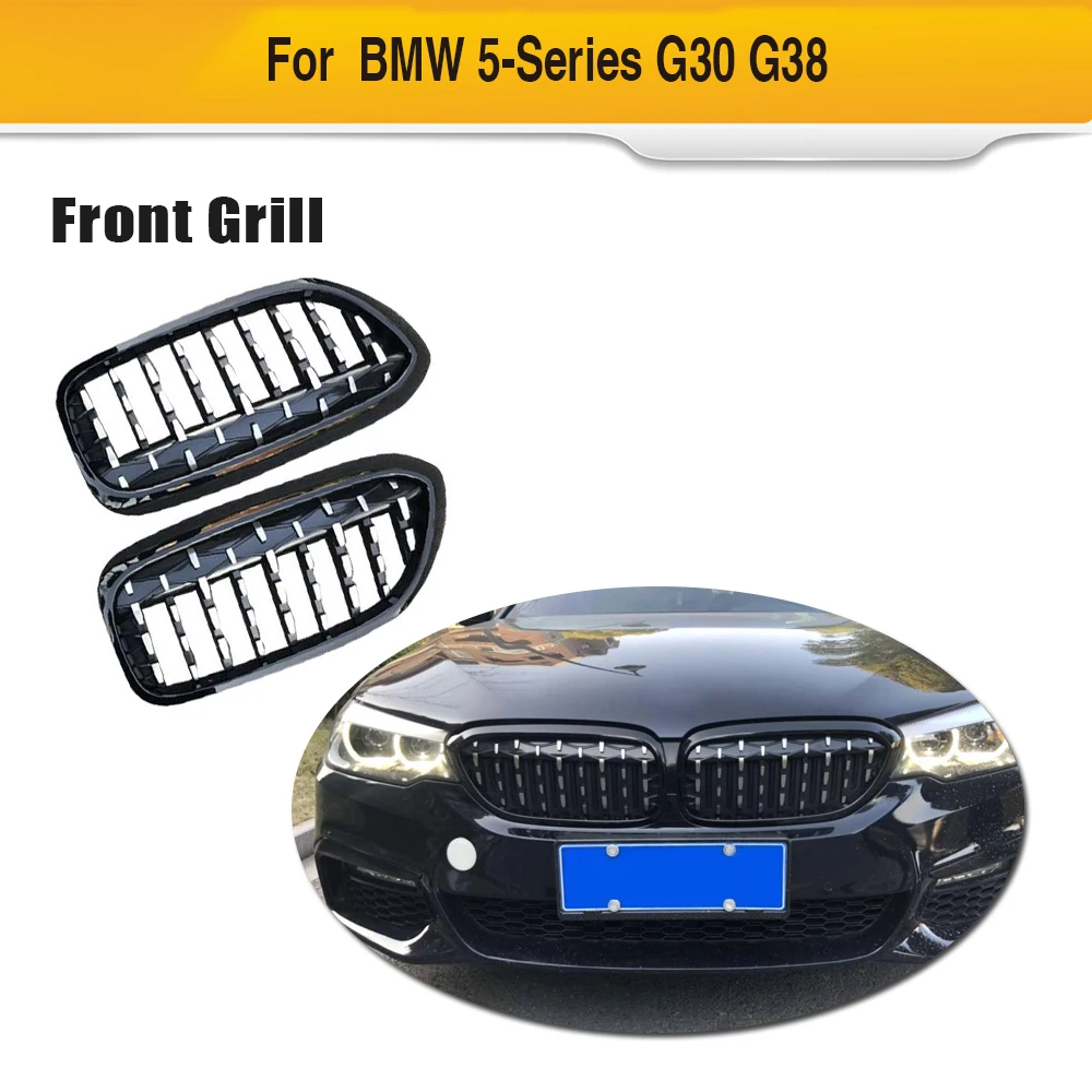 

For BMW 5 Series G30 G31 G38 520i 530e 530i 540i 2017-2019 Front Bumper Racing Grill ABS Black Grille