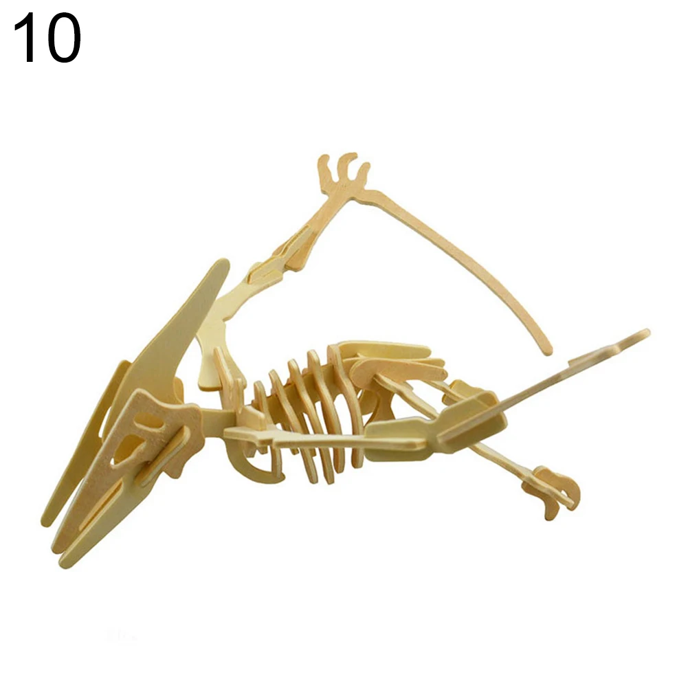 Популярная забавная 3D Имитация Динозавра Скелет головоломка DIY деревянная развивающая игрушка для детей Интеллектуальные развивающие игрушки для детей - Цвет: 10