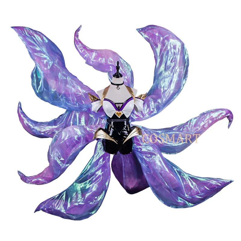 [Feb. Stock] 2018 Game LOL KDA Ahri Cosplay Costume PU Leather Uniform K/DA Ahri Cospaly Full Set With Ear For Halloween Free