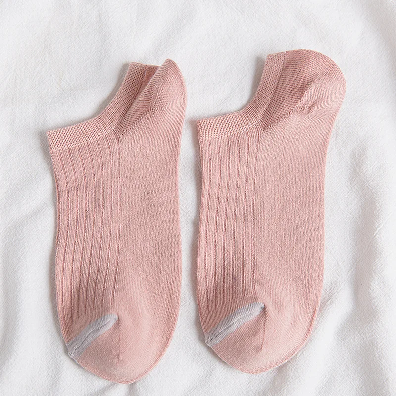 Новые повседневные тонкие женские носки темно-вертикальные хлопковые однотонные женские короткие носки