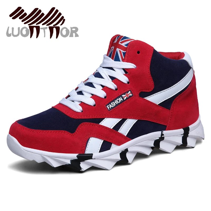 LUONTNOR High Top Men Running Shoes 2017 Autumn Winter Jogging Snow
