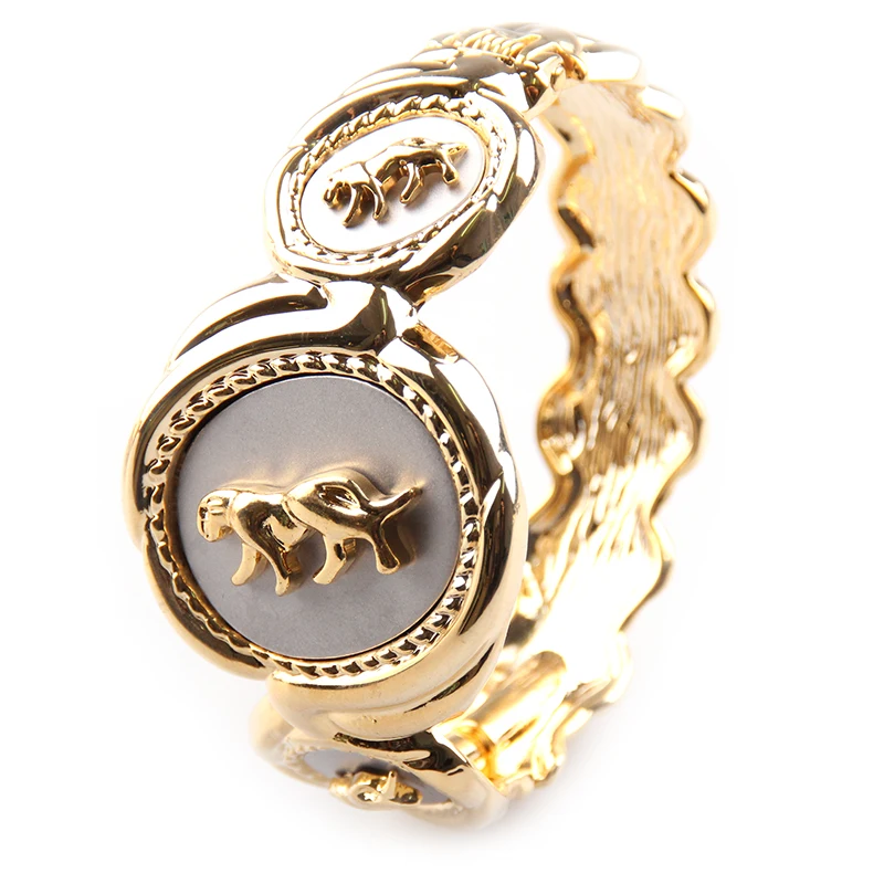 

Free shipping fashion gold lion animal alloy bangle bracelet for women, cuff bangles metal bracelets jewelry
