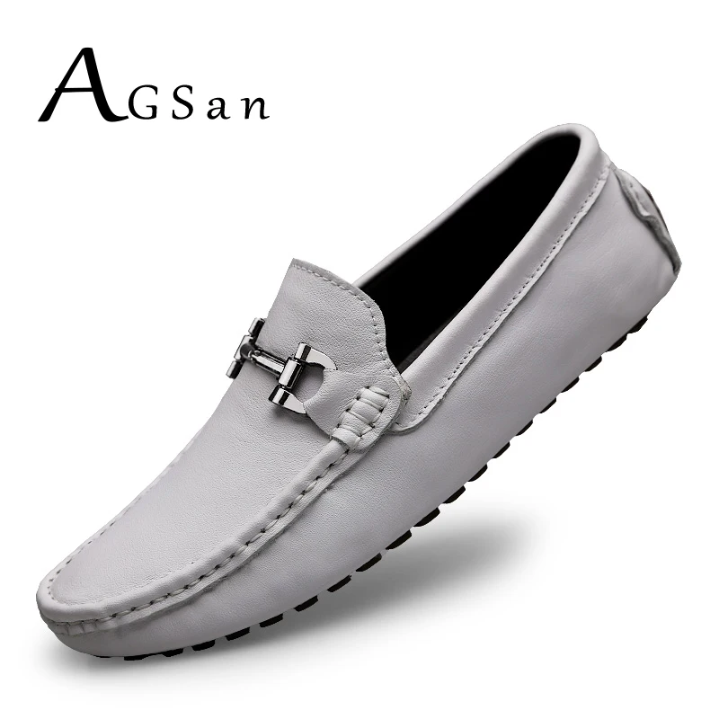 Men Genuine Leather Casual Shoes Loafers Men Shoes Quality Comfort Soft Shoes Big Size 37~47
