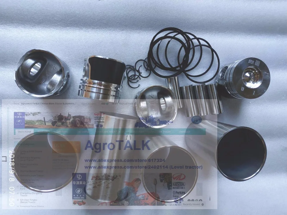 

set of pistons, piston rings, piston pins, and liners etc for one engine for Xinchai engine 495BT , part number: