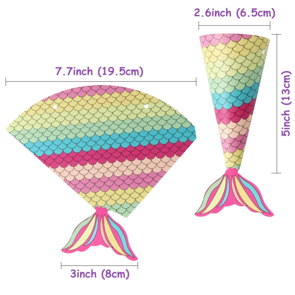 OurWarm 48/50 шт в наборе Русалка Бумага конфетная подарочная коробка висит десерт сумки подарки для свадебных церемоний и дней рождения для Русалка Вечерние Свадебные сувениры украшения