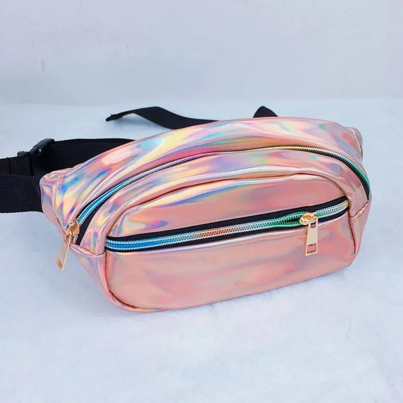 

Women 2019 New Fashion Shining Waist Packs Zippers Waterproof Adjustable Casual Bags Chest Bags
