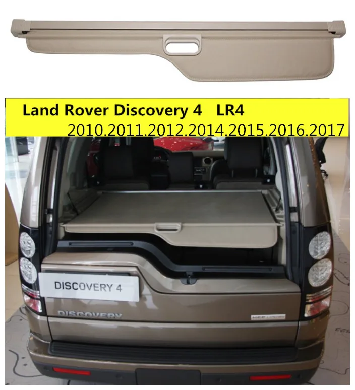 

For Land Rover Discovery 4 LR4 2010-2017 Rear Trunk Security Shield Cargo Cover High Qualit Auto Accessories Black Beige