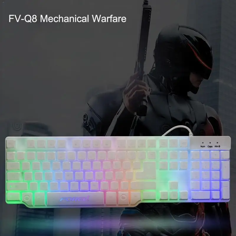 

Office Gaming Keyboard with USB Cable Desktop Computer Notebook Mechanical Wired Keyboard Colorful LED Backlight Keyboard