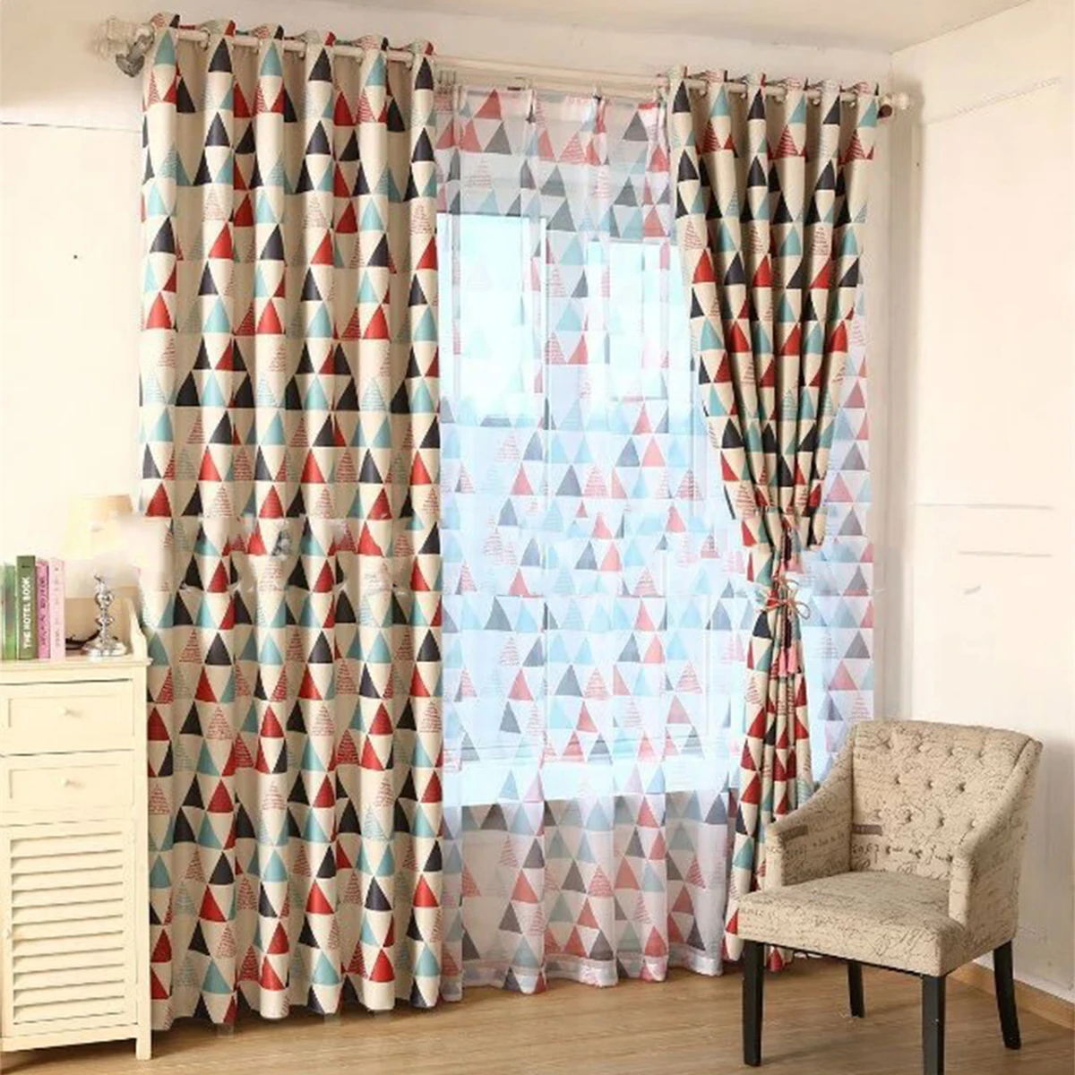 

Fashion Geometric Custom Curtain Contracted Contemporary Curtains for Living Room Bedroom Shading Nordic Day Type Style 100*250