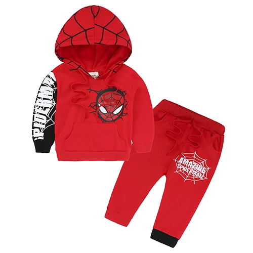 Одежда для детей весенне-осенний комплект одежды из 2 предметов для мальчиков костюм Человека-паука для маленьких мальчиков, комплекты одежды PR-007 - Цвет: as picture