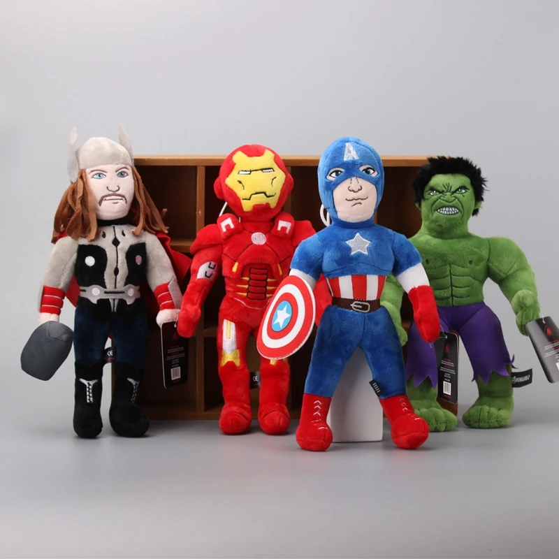 

High Quality Advengers Iron Man Captain America Hulk Thor Plush Toy Superhero Stuffed Dolls 30 cm