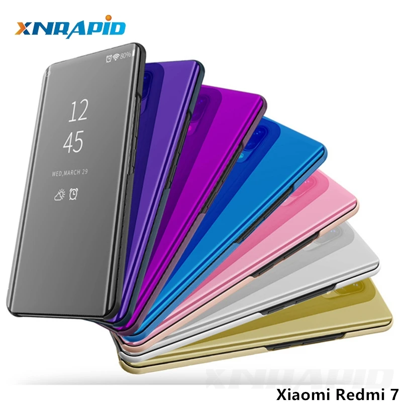 

For Coque Xiaomi Redmi 7 Case 6.26 inch Clear Mirror View Flip Cover Xiaomi Redmi7 Global Version Cover Stand Leather Case Capas