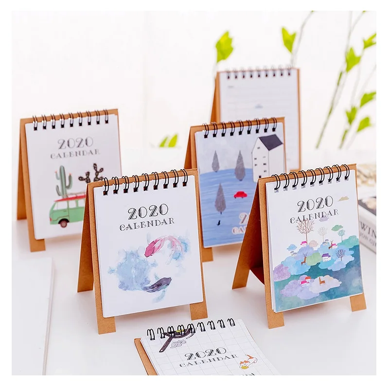 us 1 33 11 off 2020 simple mini table calendars cat flamingo cartoon animals desk calendar office supplies 2020 01 2020 12 in calendar from office 2020 calendar office