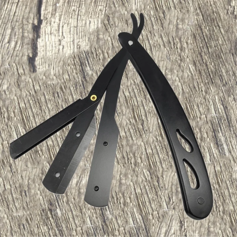 Держатель для бритвы, бритвенные инструменты, парикмахерские инструменты, бритва и держатель для лезвий, античный черный складной нож для