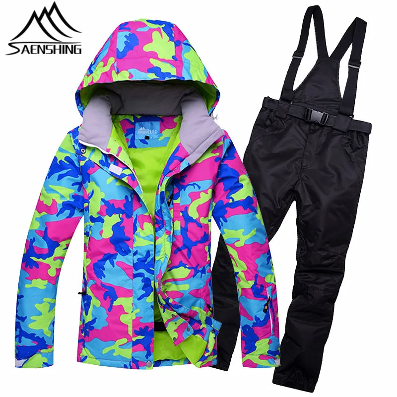 

SAENSHING Ski Suit Women Winter Outdoor Ski Suit Waterproof Super Warm Mountain Skiing Suits for Women Snow Snowboard Suits