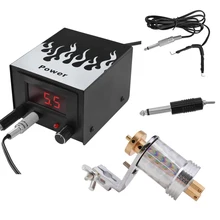 Поворотный пулемет комплект питания с фиксатор для педали шнура постоянный макияж, боди-арт шейдер лайнер набор иглы татуировки художников