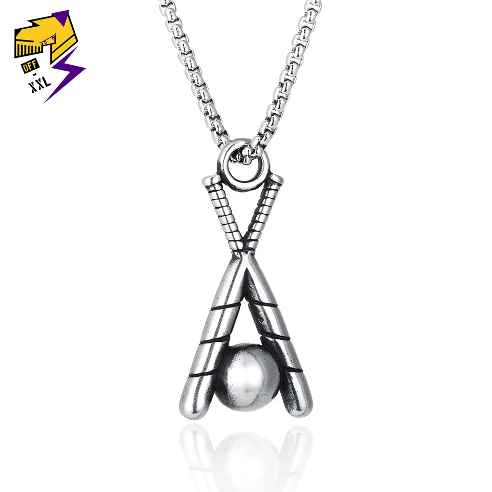 Baseball Bat Stainless Steel Necklace 