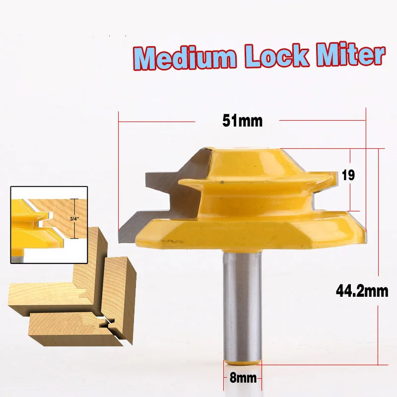 8 мм хвостовик замок Торцовочная фреза анти-Магарыч 45 градусов 1/2 3/4 дюйма шток шиповочный резак для деревообрабатывающих инструментов - Длина режущей кромки: 50.8mm