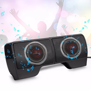 

FORNORM Clip-on Speaker Mini Portable Clipon USB Stereo Speaker Wirester Soundbar Notebook for Laptop with Clip