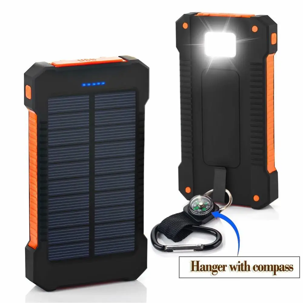 

Solar Power Bank Battery Charger 20000mAh Dual USB Fast Charge Portable Universal External Battery Bank Compact Travel Powerbank