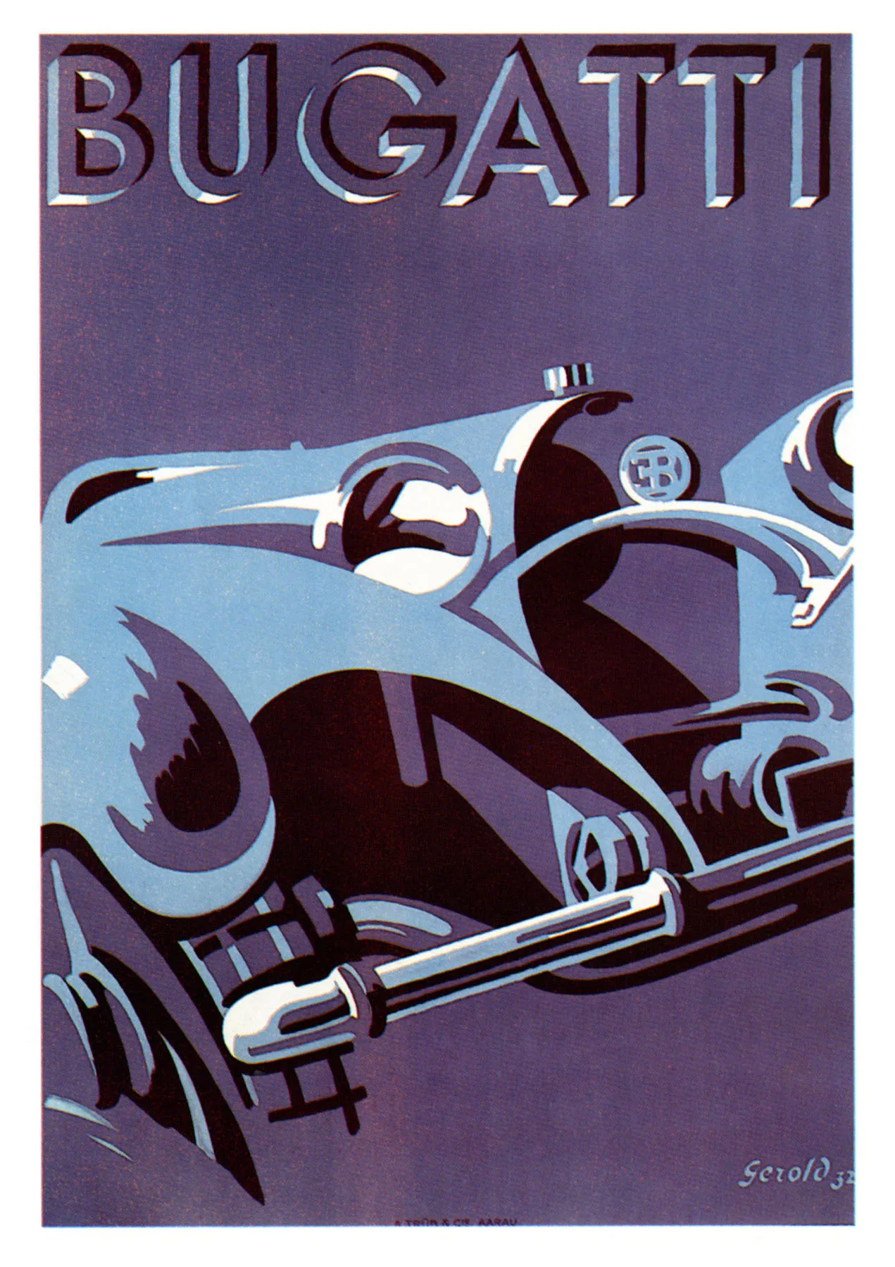Винтажный рекламный плакат 1932 Bugatti классический холст картины винтажные