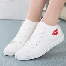 New Women Casual Shoes White Cute Trainers Fashion Mid Top Canvas Shoes Trainers Fashion Shoes Basket Chaussure Femme