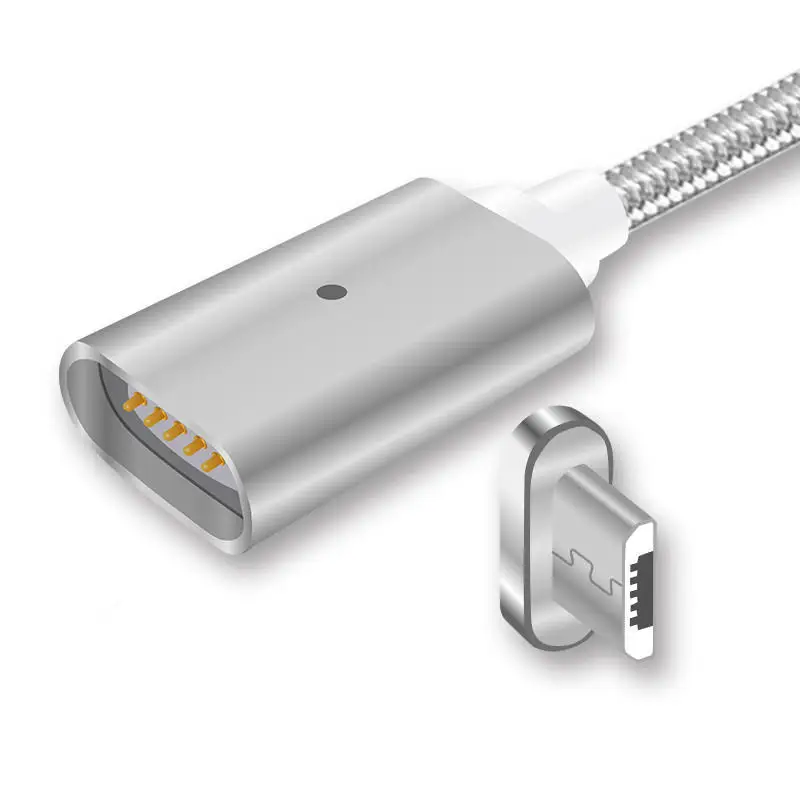 Магнитный кабель Зарядное устройство usb type C/IOS/Micro usb светодиодный нейлоновый Плетеный Магнит зарядный провод для iPhone X 8 7 6 5 Android мобильного телефона