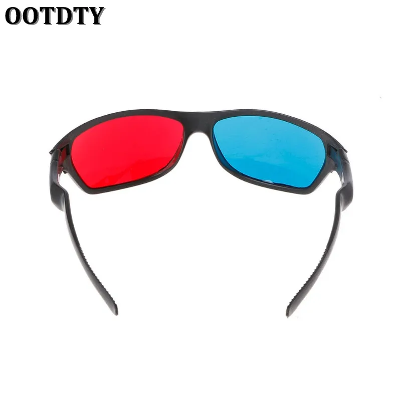 OOTDTY Universal White Frame Red Blue Anaglyph 3D Glasses For Movie Game DVD Video TV