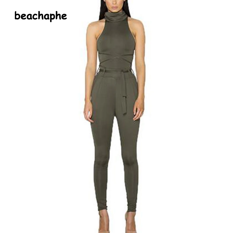 Polyester 2015 summer style women jumpsuit Brand new long pants backless jumpsuits plus size