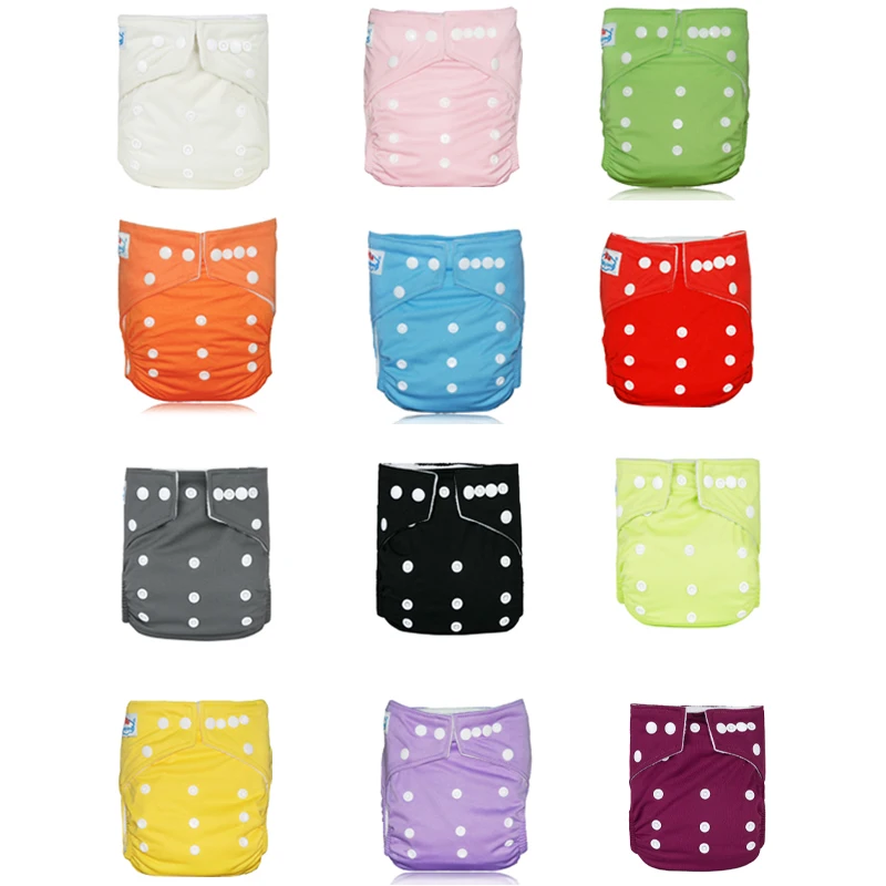 

[ 5pcs a Lot] Babyland Solid Colors Multi Patterns Baby Cloth Diapers NewBorn Diaper Covers Reusable Nappy Ajustable Diapers