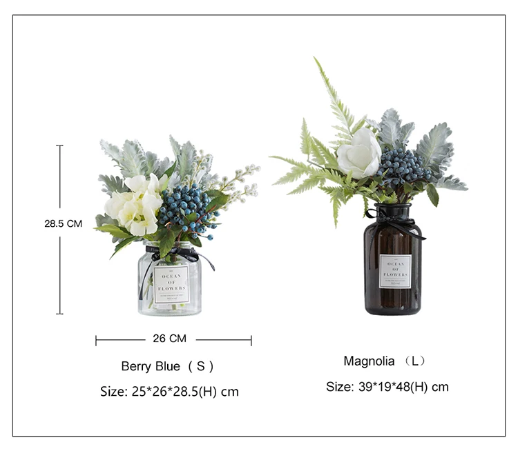 Искусственные цветы Miz для свадьбы вазы синие ягоды домашний декор букет цветов с очками ваза белая украшение стола