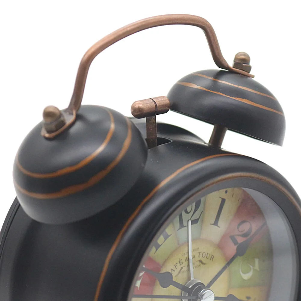 Gosear Mini Classic Vintage Twin Bell Alarm Clock Silent Non-ticking Clock with Night Light for Bedside Dormitory Office Table Gosear Mini Classic Vintage Twin Bell Alarm Clock Silent Non-ticking Clock with Night Light for Bedside Dormitory Office Table