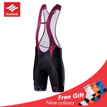 Santic Велоспорт нагрудник шорты Bretelle Ciclismo для женщин Racmmer MTB велосипед высокая эластичность Лето горные дышащие быстросохнущие черные