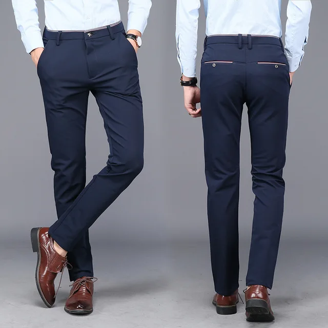 Mens Dress Formal Suit Trousers Stretch Slim Fit Suits Pants for Men Office Pants Men Business Casual Skinny Trousers Black Blue Mens Dress Formal Suit Trousers Stretch Slim Fit Suits Pants for Men Office Pants Men Business Casual Skinny Trousers Black Blue
